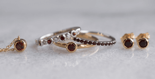 Gold rings with gemstones