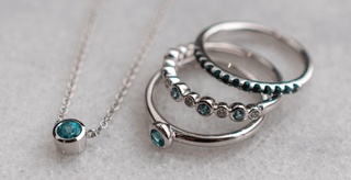 jewelry set with rings and a necklace