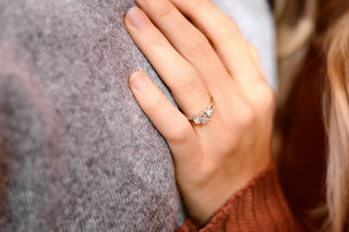 Three Stone Ring on Hand