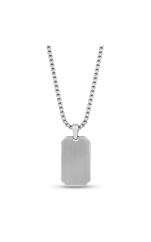 STEEL BRUSHED DOG TAG NECKLACE 24
