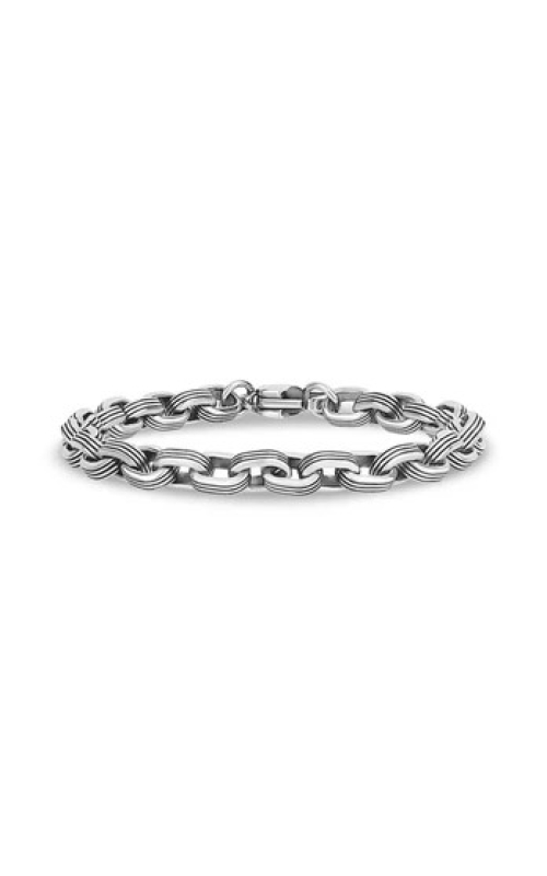 TRIPLE BLK LINE OVAL LINK BRACELET