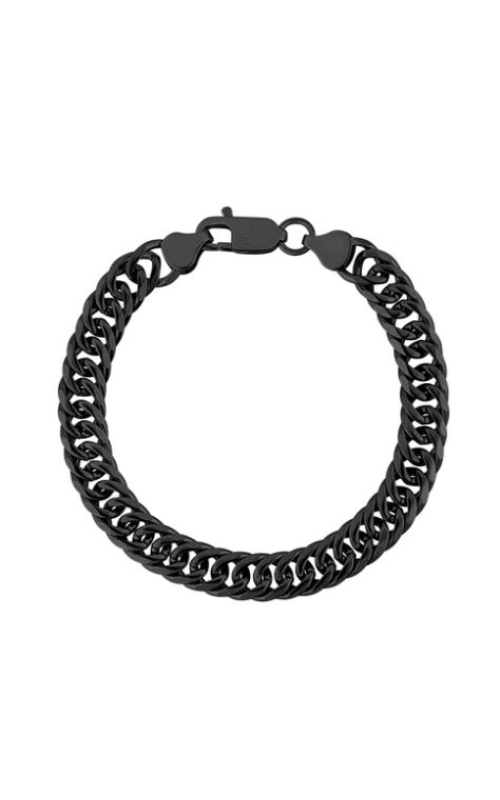 8MM BLK DBL CUBAN LINK BRACELET