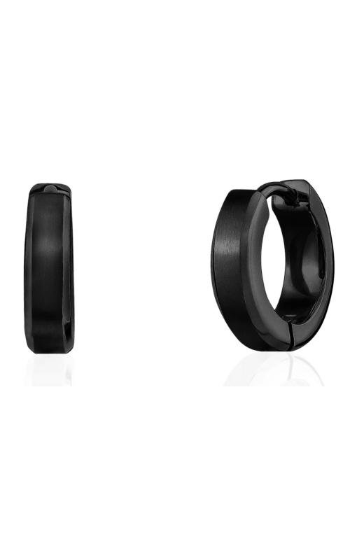 BLK BEVELED EDGE CLIP EARRINGS