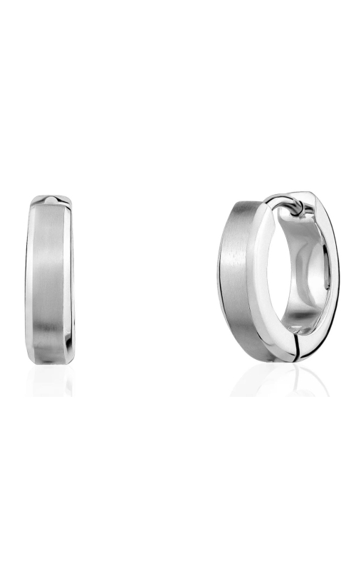 STEEL BEVELED EDGE CLIP EARRINGS 13X3