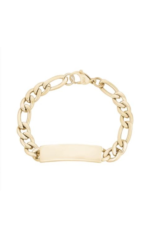 9MM GOLD FIGARO ID BRACELET 8.5