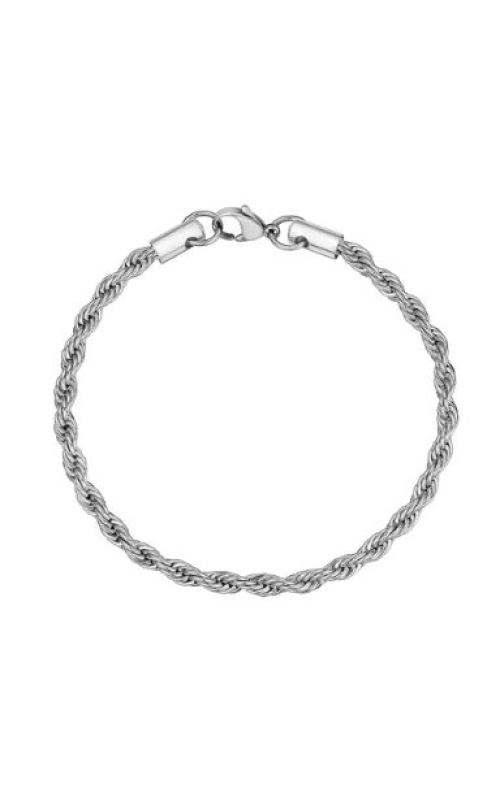 4MM SILVER STEEL ROPE BRACELET 8.5''