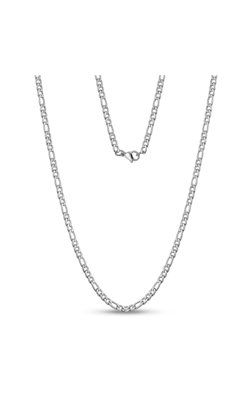 3.5MM STEEL FIGARO LINK NECKLACE 24