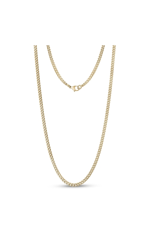 3.5MM GOLD STEEL CURB NECKLACE 24