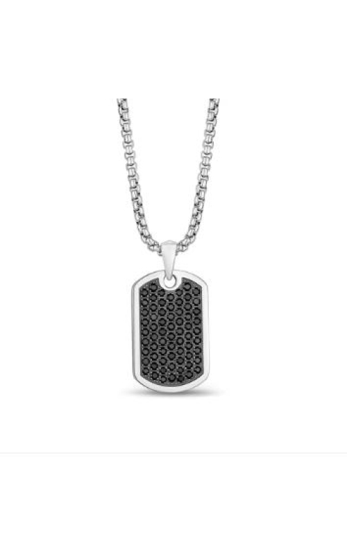 BLACK STONE SETTING DOG TAD W/ CHAIN 26