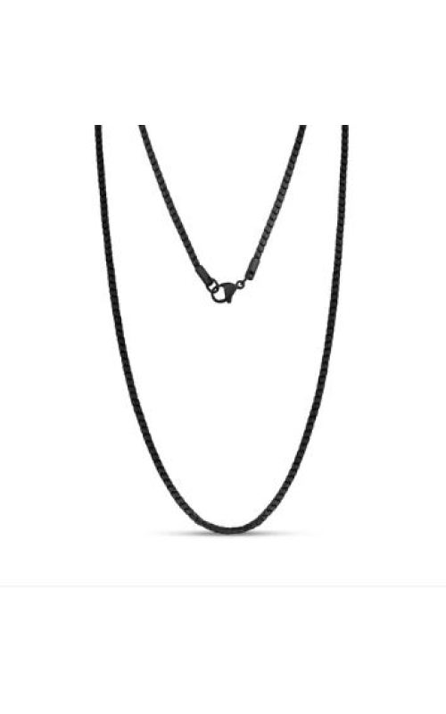 2MM FACETED BOX BLK TONE CHAIN 24