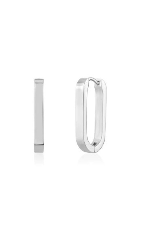 OVAL STEEL HUGGIE EARRINGS 21MM