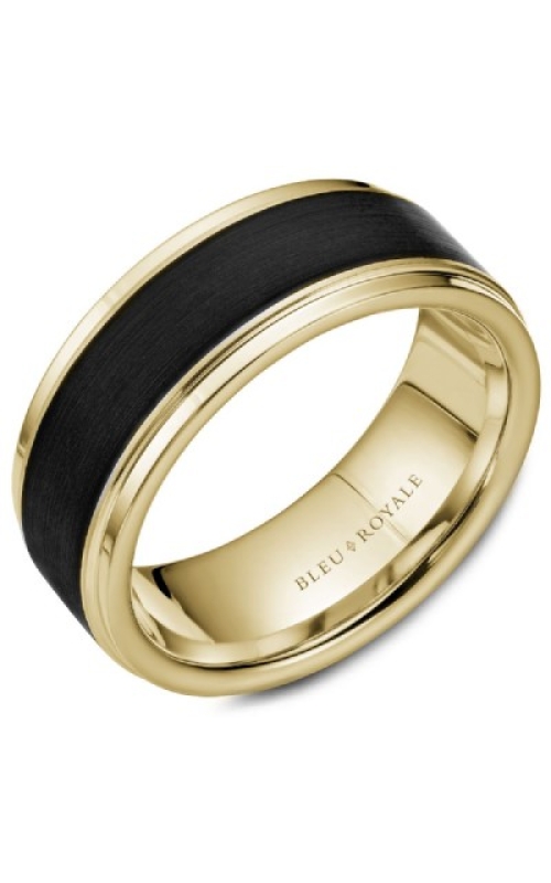 8.5MM 14KY & BLK CARBON BLEU ROYALE BAND