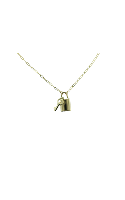 LOCK & KEY ROLO LINK 14KY NECKLACE 17