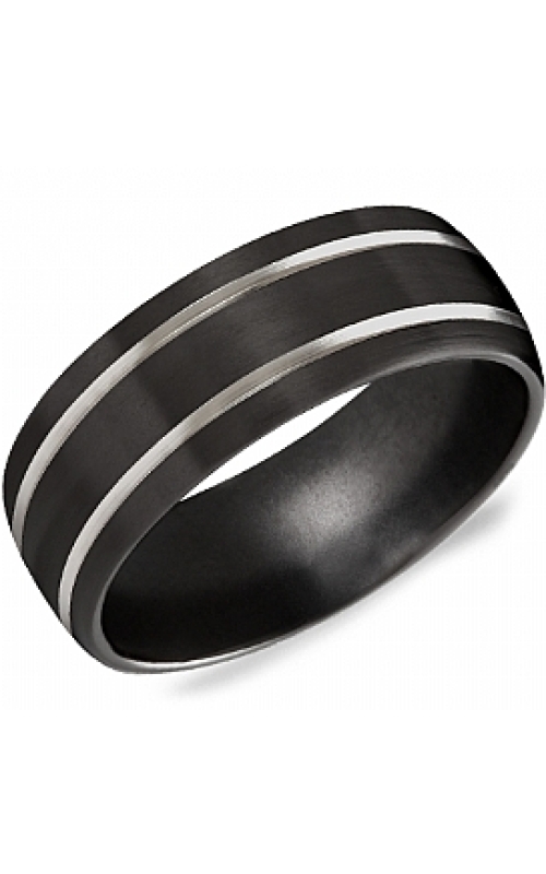 8MM BLK & WHT TITANIUM BAND