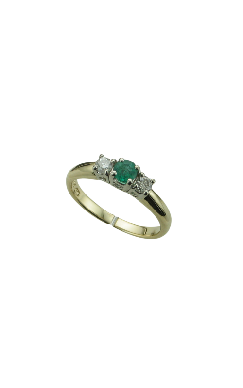 14KTT EMERALD/DIA RING .25TW