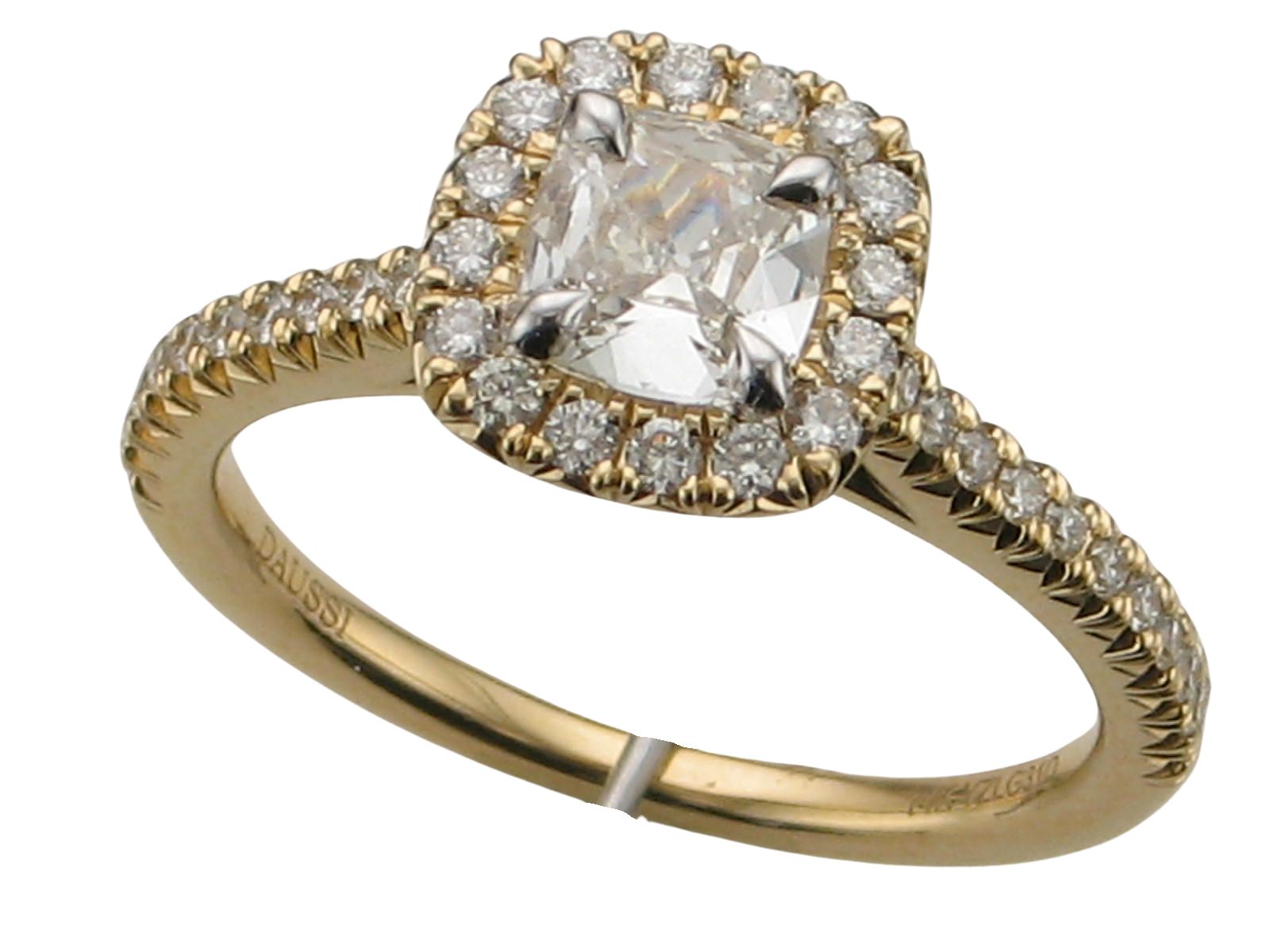 Henri daussi double halo cushion cut discount