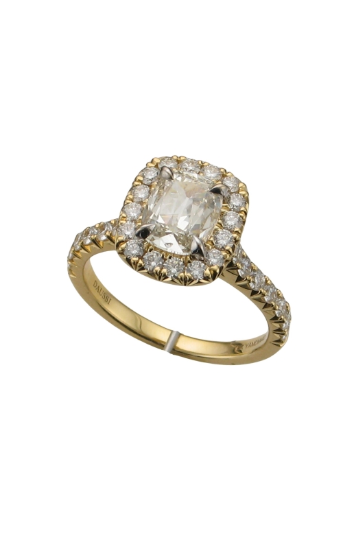 18K Yellow Gold Halo Pave Engagement Ring | Sparkling Brilliance