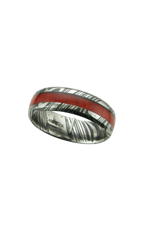 7MM DAMASCUS W/3MM PADAUK INLAY BAND
