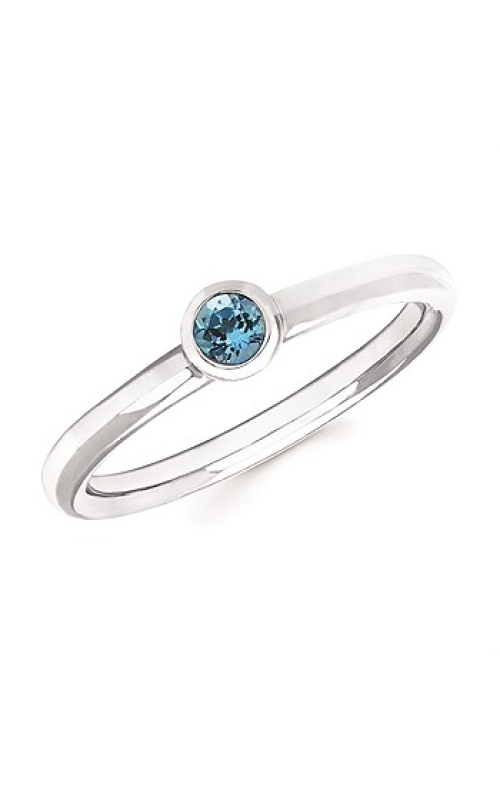 BLUE TOPAZ 10KW BEZEL RING