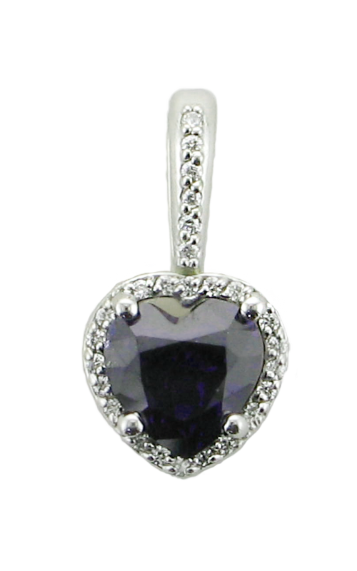 1.63CT LAB SAPPH;.13CTW SIGH HEART PEND