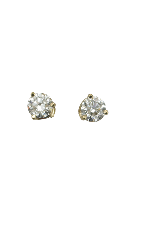 14KY 3-PRONG MARTINI THREADED EARRING 6.5MM
